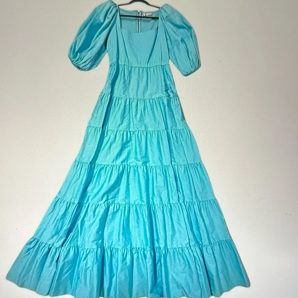 Alice + Olivia Shayla Puffed Sleeve Tiered Maxi Dress - Picture 4 of 12